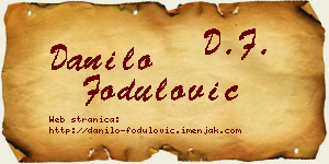Danilo Fodulović vizit kartica